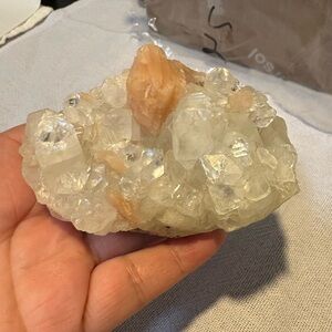 Crystal cluster - apophyllite & stilibite Crystal cluster